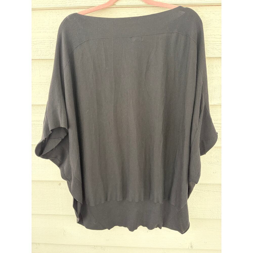 Splendid Black Dolman Sleeve Oversized Knit Top Large Batwing Cozy Chic - Picture 8 of 8
